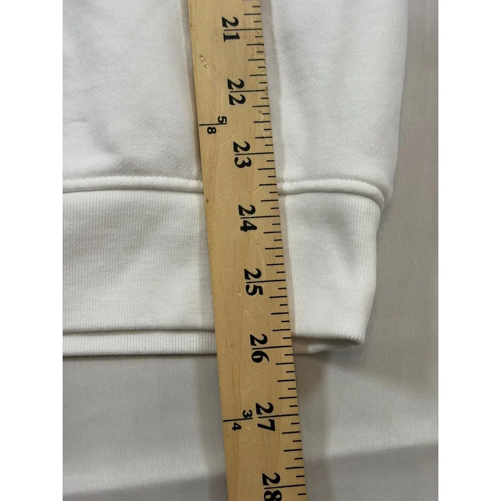 Lacoste Mens White Graphic Logo Crewneck Sweatshirt Green Crocodile Size S